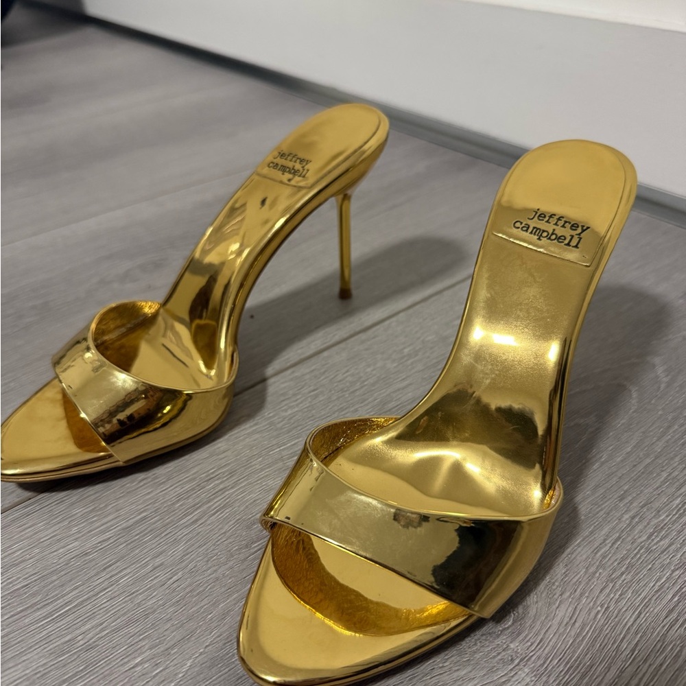 Jeffrey Campbell Gold Ce-Soire Sandals